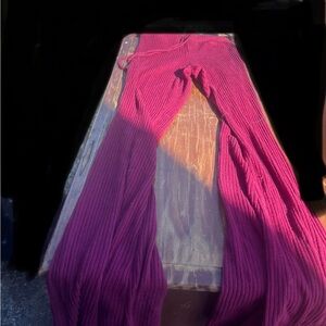 No Boundaries Ribbed Fuchsia pants